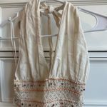 ZARA  Cream Halter Blouse with Crochet Accents Photo 1
