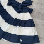 Abercrombie & Fitch Navy White Striped Mini Skirt Bow Waist Size Small Cotton Photo 5