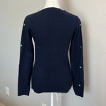 JCrew Factory Cotton/Merino Slim Fit Sweater Embroidered Dots Size Small Blue Photo 3