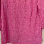Tahari Pink Linen 3/4 Sleeve Blouse Tunic Top ~ Mother Of Pearl Buttons ~ Size S Photo 6