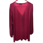 Tahari TOP Size 3X Peasant Sleeve Zipper V-Neck Bright Pink Resort Wedding Boho Photo 3