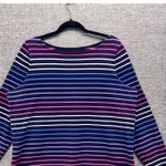 Talbots  Womens‎ Blouse Size X Striped Cotton Top Long Sleeve Boat Neck Colorful Photo 1