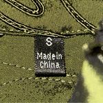 Samuel Dong Zippered Blazer Jacket Ruffled Taffeta Textured Green Size Small Photo 2