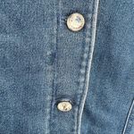 Blair  vintage stretch denim studded 2X plus ruffle cuff gem buttons denim jacket Photo 6