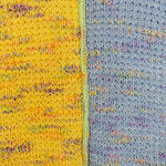 Chunky Hand Knit Pastel Blue Yellow Sweater V Neck Pullover Vintage Homemade XL Photo 5