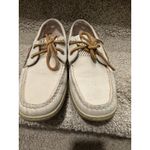 Sperry  Top Sider Women's Boat Shoes Cream Gold Mesh Laces Size 7.5M Photo 2