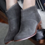 Toms | Leila Ankle Heeled Bootie Grey Suede Size 6.5. B82 Photo 0