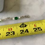 Handmade Sterling Silver Green Crystal White Agate Beaded Set Cross Pendant Photo 5