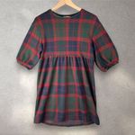 ZARA  Trafaluc Plaid Babydoll Dress Women's S Mini 1/2 Sleeve Holiday Cottagecore Photo 2