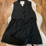 Anthropologie Cartonnier Vest Blazer Size Medium Tie Waist with Pockets Black Photo 0