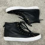 Rebecca Minkoff Size 8.5 Sandi Black Zipper Perforated Leather High Top Sneakers Photo 6
