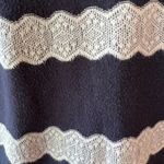 American Eagle  sweater blue white crocheted stripes size SP/TP Photo 3