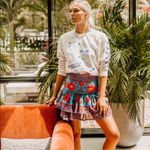 Farm Rio Anthropologie Women’s Floral Blue Tropical Tapestry Tiered Mini Skirt Photo 8