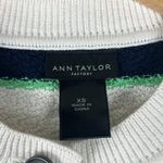 Ann Taylor  Cardigan Womens XS White Blue Striped Cardigan Coastal Grandmother Photo 5