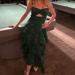 Revolve Flynn‎ Skye Leona Midi Green Floral Dress XS Photo 2