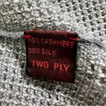 Martucci Roma Cashmere & Silk Open Cardigan Gray Floral Fringe Italy Silver Size M Photo 3