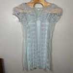 Sundance NEW ‎ Misty Dreams Lace Overlay Mini Dress Light Blue Size Medium Photo 2