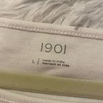 1901 Nordstrom Boat Neck Button Long Sleeve Top in White Large Photo 4