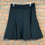 The Limited  Womens 8 Skirt Black ALine Tulle Trim Pleated Waist Midi Formal Work Photo 0