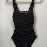Athleta  Black Ruching Sliming One Piece Swimsuit Size Small Photo 0