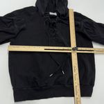 Anthropologie T.La Hoodie Womens Small Black Mara Knit Lace Up Neck Photo 5