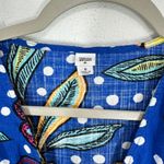 Tabitha Brown Blue Floral Puff Sleeve Maxi Dress Women Size 8 Linen Blend Resort Photo 3