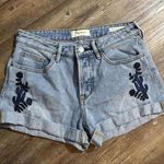 PacSun Light Wash Boho Equestrian Western Cactus Floral Denim Cutoff Shorts 24 Photo 10