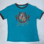 Ariat  Women’s Howdy T-Shirt Teal Brown Short Sleeve Tee Large Photo 7