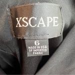 XScape Size 6 Black A-Line V-Neck Reptile Print Bodice Pleated Lined Tulle Dress Photo 14