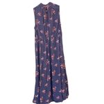 A New Day  medium navy blue maxi dress grey with orange flowers Photo 2