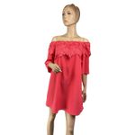 Umgee SIZE S-M DUSTY CORAL Lace Sleeves Off Shoulder DRESS/Tunic NWT Photo 1
