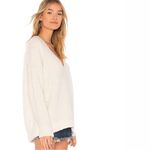 Free People  Lofty Alpaca Blend V Neck Ivory‎ White Sweater Cozy Women's Medium Photo 2