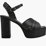Marc Fisher Chela Raffia Platform Sandals Heels Black 8 Photo 6