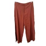 Club Monaco CLUB‎ MONACO Wide Leg Linen Blend Trouser Rust Brown Sz 12 Photo 1