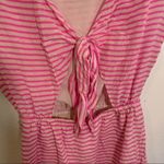 Madewell  Fit & Flare Dress Pink Cream Stripes Silk Photo 11