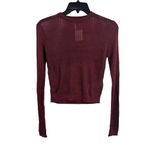 Free People Semi Sheer H2O Sweater Garnet Red XS New Photo 44