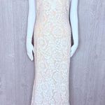 Betsy and Adam Betsy Adam white / cream lace rhinestone long cap sleeve wedding dress formal 10 Photo 0