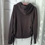 Aerie charcoal cropped hoodie Sweatshirt with Side Ruching drawstring sz M Photo 9