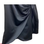 Topshop  black satin wrap front tie  mini slip dress Photo 2