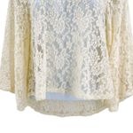Anthropologie Divided H&M Sheer Ivory Off White Flowy Lace Blouse Babydoll Top Shirt Mesh Photo 4