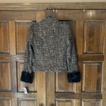 Adrienne Vittadini NEW  Platino Womens Jacket Size 4 Tweed Blazer Wool Fur Cuffs Photo 2