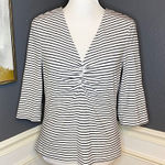 Rebecca Taylor  La Vie Striped Ruched Top Photo 0