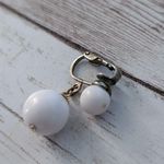 Vintage Clip On Earrings Retro White Ball Duo Dangle Stylish Photo 5