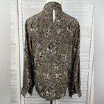 Jos. A. Bank Women's 90's/Y2K High-Neck Floral Silk Blouse-8 Photo 2