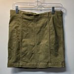 Free People Green Mini Pencil Skirt Casual Zipper Closure Size 8 Slight Stretch Photo 0