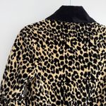 Batsheva Jacket Womens 2 Leopard Animal Print Bell Sleeves Velvet Artsy Cropped Brown Photo 7