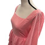 Sugar Lips  Corinne Polka Dot Tiered Mini Dress bell sleeve flowy spring Easter S Photo 7