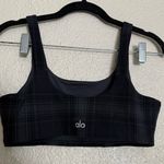 Alo Yoga  OCCASION sports Bra Black and grey Plaid size medium Photo 3