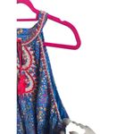 Savanna Jane Dress Blue 3X Floral Embroidered Lined Sleeveless Tassels Pink Boho Photo 7