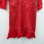 Stylestalker RTR Ari Red Lace V Neck Half Sleeve Sheath Mini Dress Sz M Photo 4